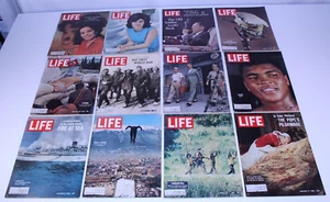 VTG Life Magazines Lot Bundle 1964 Advertising Pope Charlie Chapmen Ali War Fire - Picture 1 of 18