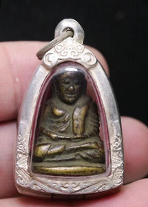Luang Phor Ngoen Wat Bang Khlan Tempel Pim Ni Yom, seltener thailändischer alter Amulett Anhänger - Bild 1 von 8