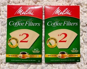 Lotto 2 scatole x filtri caffè Melitta Cono numero 40 #2 marrone naturale - Foto 1 di 9