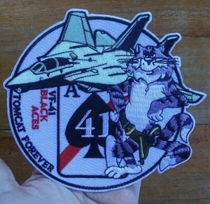 F-14 BLACK ACES VF 41 Navy Fighter Squadron MILITARY TOMCAT FOREVER Patch - Picture 1 of 5