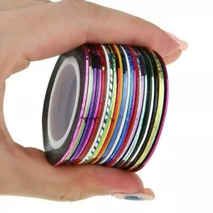 30 Rolls Nail Art Sticker Adhesive Striping Tape Line Decals Decoration 1mm NR9 - Picture 1 of 12