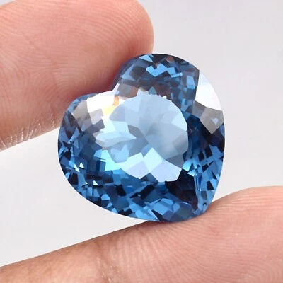 Piedra preciosa suelta corte corazón turmalina azul mozambique impecable natural 19x19 mm Foto 1 de 4