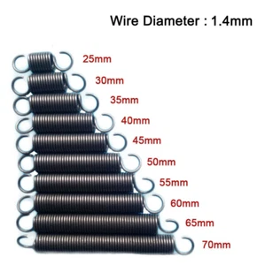 With Hook Extension Tension Spring Wire Dia 1.4mm Various Sizes Springs Steel - Picture 1 of 2