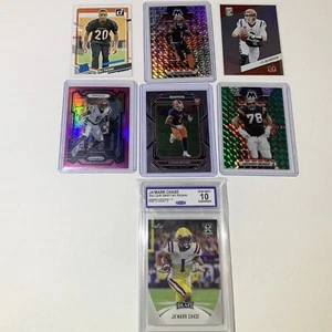 Cincinnati Bengals Lote de 7 Cartas Gema 10 Jamarr Chase Novatos Insertos Madriguera Camiseta - Imagen 1 de 2