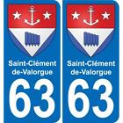 63 Saint-Clément-de-Valorgue blason autocollant plaque stickers ville