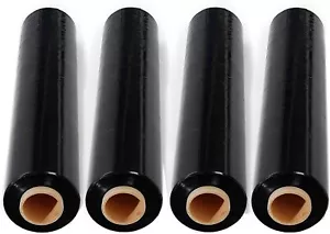 4 Rolls 500mm x 400m 25um Black Stretch Film Pallet Wrap Wrapping 4x BEST PRICE - Picture 1 of 1