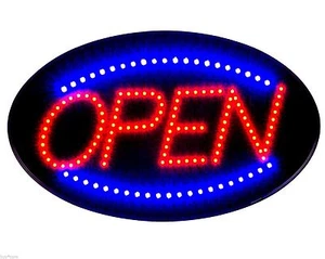 Ultra Bright Led Neon Light OVAL OPEN w/ Motion Animation ON/OFF switch Sign R30 - Picture 1 of 1