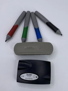 Set of 4 SMART Technologies SmartBoard 500/600 Series Colored Pens + Eraser Used - Afbeelding 1 van 6