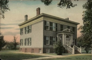 Bath,NY Davenport Library Albertype Steuben County New York Antique Postcard - Picture 1 of 2