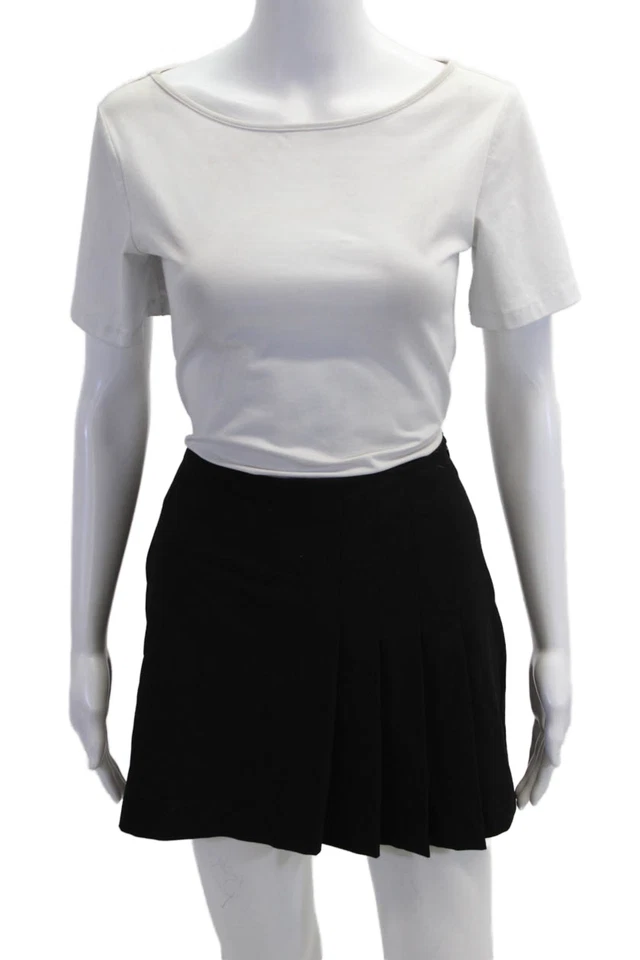 Mini Skort Feminino Zara Plissado Preto Tamanho M - Imagem 1 de 4