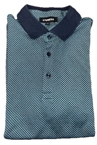 EXPRESS Men's Blue Checked Short Sleeve Polo Shirt sz. XS - Picture 1 of 6