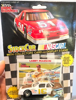 Racing Champions 1991 Larry Pearson Stock Car nuevo paquete coleccionistas soporte para tarjetas Foto 1 de 3