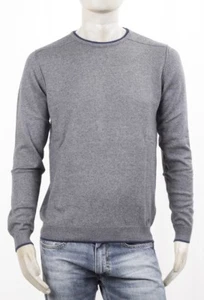MAGLIA MARKUP GIROCOLLO CON BORDI A CONTRASTO E BORDI COTONE E CASHMERE GRIGIO - Foto 1 di 5