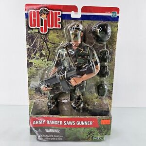 GI Joe Army Ranger Saws Gunner 12" Figure 1:6 Soldier Camo Hasbro 2001 NEW