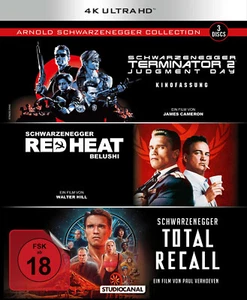 3x uncut 4K ARNOLD SCHWARZENEGGER Red Heat TERMINATOR 2 Total Recall Blu-Ray Box - Bild 1 von 2