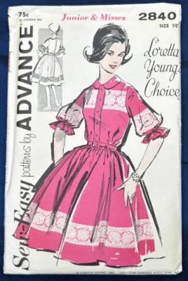 ADVANCE SEWING PATTERN 2840 SZ 14 SHIRTWAIST ROCKABILLY LORETTA YOUNG CHOICE U/C - Image 1 of 3