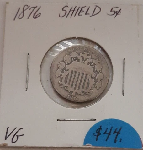 1876 SHIELD NICKEL VG CONDITION Cover