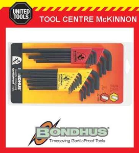 BONDHUS 22199 22pce METRIC & A/F LONG ARM HEX ALLEN KEY SET – MADE IN USA - Picture 1 of 2