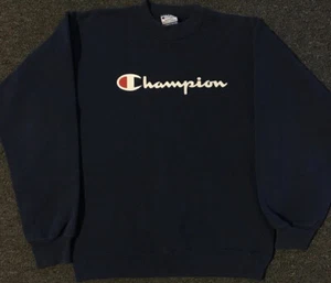 Vtg 90s Champion Spellout Sweatshirt Youth XL USA Track PE Sport Hip Hop Grunge - Picture 1 of 7