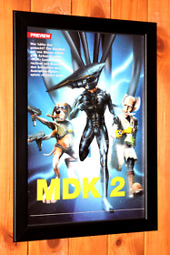 MDK2 Video Game Dreamcast PS2 Rare Vintage Small Poster / Ad Page Framed