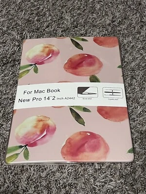 Hard Shell Case for Mac Pro 14 2” A2442 & Keyboard Pink Peaches - Image 1 of 2