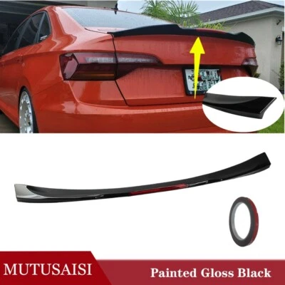Fit For VW Jetta MK7 2019-2024 Sedan Black Rear Trunk Lip Spoiler Wing Red Trim - Image 1 of 4