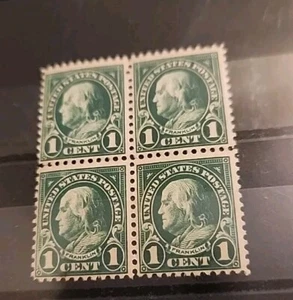 SC #552 Washington Block Pane of 4 Stamps, 1 Cent, F/VF, NH 1923 - Picture 1 of 4