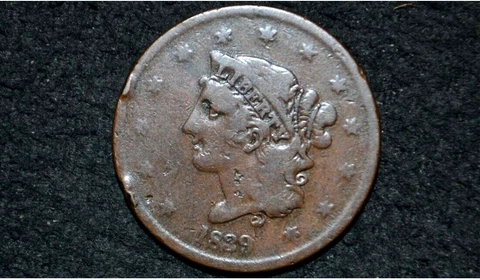 1839 LARGE CENT ** BOOBY HEAD ** VG+ ** NICE BROWN ** FREE SHIPPING Cover