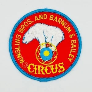 Vtg Ringling Bros. Barnum & Bailey Circus Bear on Ball Round Embroidered Patch - Picture 1 of 2