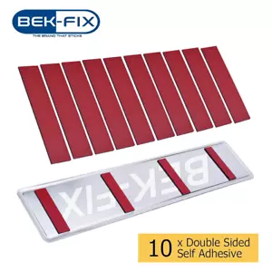 Number Plate Sticky Pads Heavy Duty Strong Double Sided Adhesive Pads 10 Strips - Picture 1 of 19