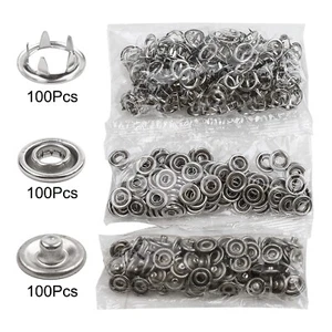 Professional DIY Clothes Kit Automatic Grommet Eyelet Snap Buttons 100 Sets - Picture 1 of 3