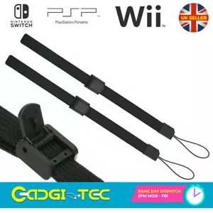 2x Negro ajustable correa de muñeca de mano para Nintendo Wii Control remoto PS Move - Imagen 1 de 3