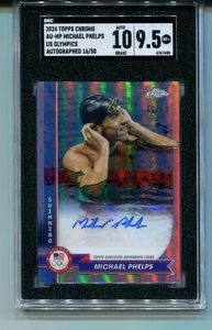 2024 Topps Chrome Michael Phelps US Olympics Auto 16/50 SGC 9.5 Auto 10 - Bild 1 von 2