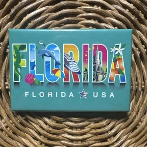 Imán de viaje vintage para refrigerador de colección Florida EE. UU. - Imagen 1 de 3