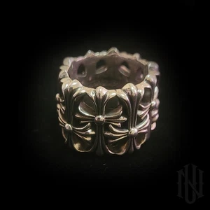 𝘼𝙪𝙩𝙝𝙚𝙣𝙩𝙞𝙘 ♰ Chrome Hearts ♰ .𝟗𝟐𝟓 𝖘𝖎𝖑𝖛𝖊𝖗 CEMETARY RING size 10 - Picture 1 of 4