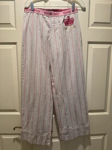 Pantalones de pijama vintage Juicy Couture Choose para dormir a rayas frambuesas. Nuevo con etiquetas - Imagen 1 de 16