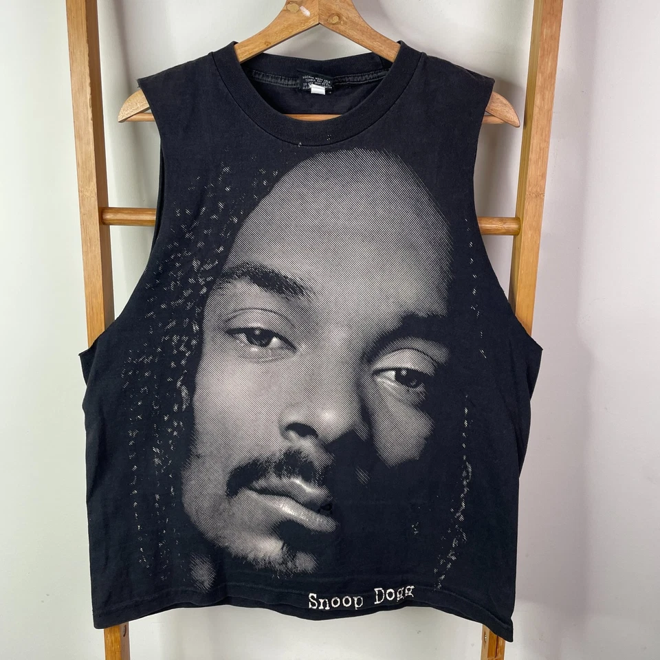 Camisa De Colección Snoop Perro Retrato Para Hombres Mediana Negra Gráfica Sin Mangas Ropa de Calle Foto 1 de 4