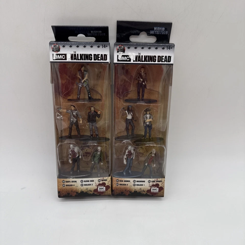 Nano Walking Dead Metalfigs - Dos paquetes de 5 Rick Grimes Daryl Dixon Negan Zombie Foto 1 de 4