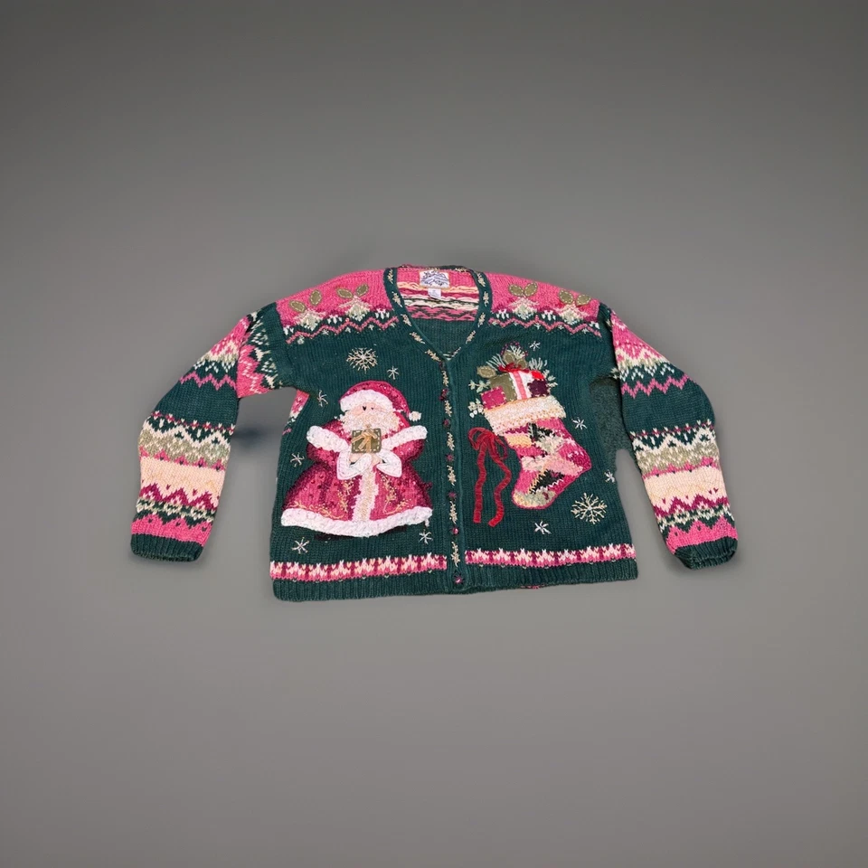 Suéter Pullover Papá Noel Vintage Heirloom Collectibles para Mujer Talla Mediana Foto 1 de 4
