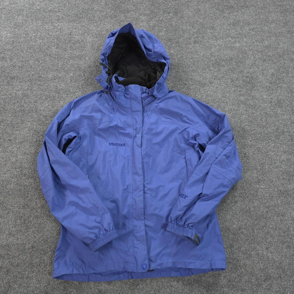 Jaqueta Marmot Feminina Grande Azul Gore Tex Com Capuz Esqui Casaco de Neve Externo - Imagem 1 de 4