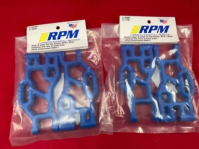 RPM TEAM ASSOCIATED  MT8 BLUE Front + Rear SUSPENSION A-ARMS 70195 70205 - Image 1 of 3