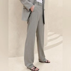 Nuovo con etichetta! Pantalone lana dritto Siena grigio erica chiaro Banana Republic - taglia 14 - Foto 1 di 6