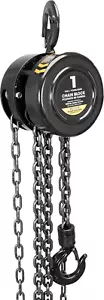 ATR9010B Manual Hand Lift Steel Chain Block Hoist with 2 Heavy Duty Hooks, 1 Ton - Picture 1 of 7