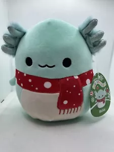 Richie The Axolotl Squishmallow 7.5" Plush Soft Toy Scarf Christmas Winter NEW - Picture 1 of 8