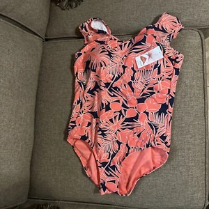 Women’s Swimsuit Size 14 cap sleeve 1 Pc Lands End chlorine res. Wood Lily - Picture 1 of 19