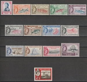 TÜRKEN & CAICOS INSELN 1957 SG 237/250 + 253 POSTFRISCH - Bild 1 von 2