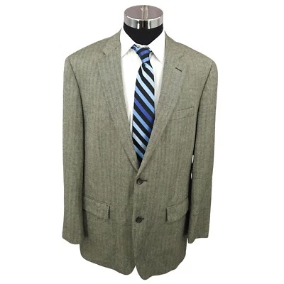 American Living Blazer мужской 44 серый Herringbone Sports пальто куртка 2 B шерсти - Изображение 1 из 4