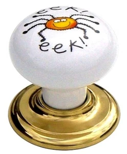 10 x 'EEK' Spider Knobs 36mm ceramic porcelain wardrobe nursery door knob (54) - Picture 1 of 7