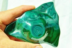 Ojo de buey ojo de buey 106 mm malaquita Congo belleza cristales pulidos 4,2" 4240 exx - Imagen 1 de 12