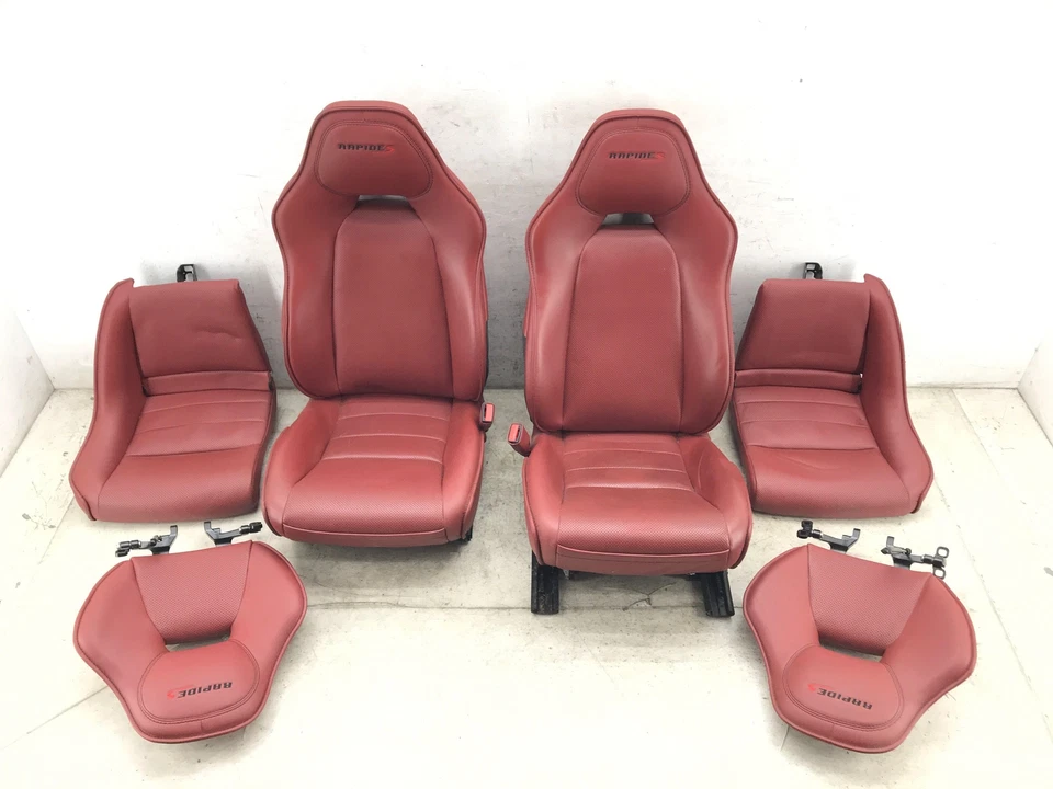 ASTON MARTIN RAPIDE S FRONT REAR SEAT SET RED LEATHER HEATED/COOLED OEM *NOTES* Foto 1 de 4